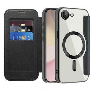 Husa MagSafe pentru Apple iPhone 16e, Techsuit, SmartMag Book, Neagra imagine