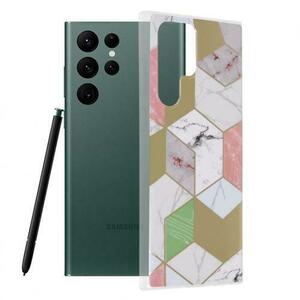 Husa pentru Samsung Galaxy S22 Ultra 5G S908, Techsuit, Marble (Mov) imagine