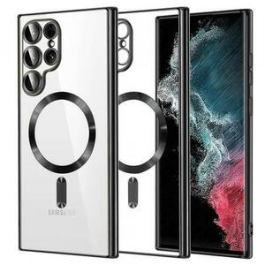 Husa MagSafe pentru Samsung Galaxy S22 Ultra 5G S908, Techsuit, Luxury Crystal (Negru) imagine