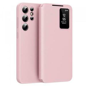 Husa pentru Samsung Galaxy S22 Ultra 5G S908, Techsuit, SmartView (Roz) imagine