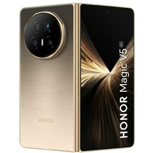 Telefon Mobil Honor Magic V5, Procesor Qualcomm SM8750-AB Snapdragon 8 Elite Octa-core, Foldable LTPO AMOLED 7.95inch, 16GB RAM, 512GB Flash, Camera Tripla 50 + 64 + 50 MP, Wi-Fi, 5G, Dual Sim, Android (Auriu) imagine