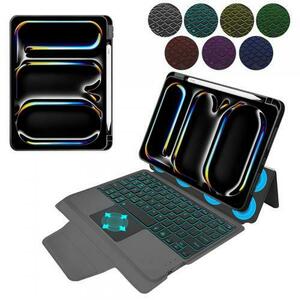 Husa cu Tastatura pentru Apple iPad Pro 11 (2024), Techsuit, KeyTab Pro (Negru) imagine