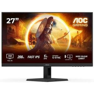 Monitor Gaming Fast IPS LED AOC 27inch 27G4HRE, HDMI, DisplatPort, Boxe, 200 Hz, 0.5 ms (Negru) imagine