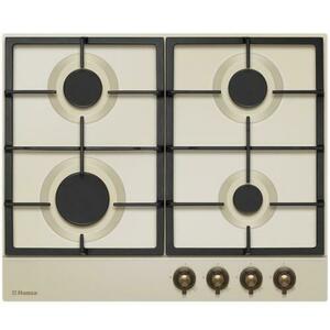 Plita pe gaz Hansa BHGY630390, 4 arzatoare, supapa de siguranta, Aprindere electrica, design retro, 59 cm (Bej) imagine