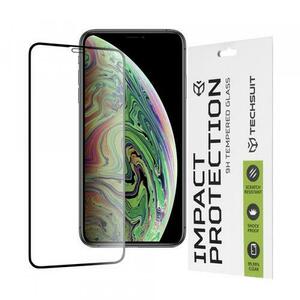 Folie de protectie Ecran Techsuit pentru Apple iPhone 11 Pro / XS / X, Sticla Securizata, Full Glue, 111D (Transparent/Negru) imagine