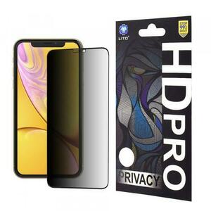 Folie de protectie Ecran Privacy Lito HD Pro pentru Apple iPhone 11 / XR, Sticla Securizata, Full Glue imagine