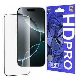 Folie de protectie Ecran Lito HD Pro Clear pentru Apple iPhone 16 Pro, Sticla Securizata, Full Glue (Transparent/Negru) imagine