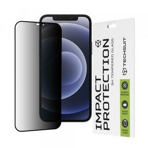 Folie de protectie Ecran Privacy Techsuit pentru Apple iPhone 12 / 12 Pro, Sticla Securizata, Full Glue, 111D imagine