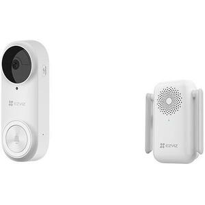 Sonerie video wireless EZVIZ 3K, sonerie alimentata cu baterii si detectare umana AI, comunicare bidirectionala si vedere nocturna, rezistent la intemperii IP65 imagine