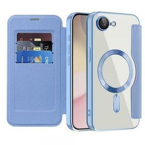 Husa MagSafe pentru Apple iPhone 16e, Techsuit, SmartMag Book, Bleu imagine