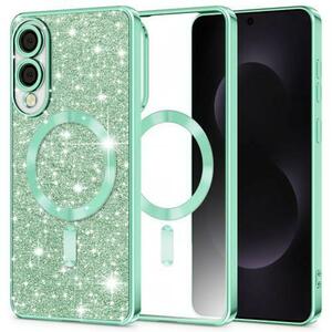 Husa MagSafe pentru Samsung Galaxy S25 Edge S937, Techsuit, Luxury Glitter, Verde Deschis imagine