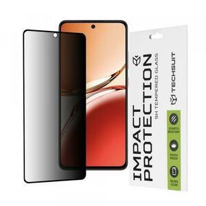 Folie de protectie Ecran Privacy Techsuit pentru Oppo Reno12 FS 5G / Reno12 FS 4G / Reno12 F 4G / Reno12 F, Sticla Securizata, Full Glue, 111D imagine