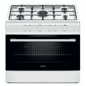 Aragaz Nobeltek NLT 6903A/G1, plta gaz cu 5 ochiuri (arzator mare triplu), cuptor gaz, aprindere electrica, grill, iluminare cuptor, echipat cu diuze GN, diuze GPL de schimb, 60x90cm (Alb) imagine