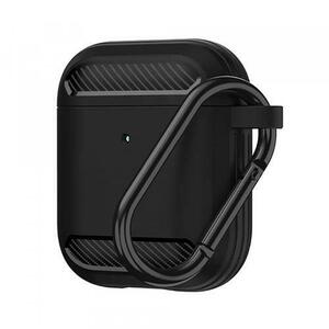 Husa Techsuit Carbon pentru Apple AirPods Gen 2 / Gen 1 (Negru) imagine
