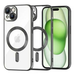 Husa MagSafe pentru Apple iPhone 15 Plus, Techsuit, Luxury Crystal, Neagra imagine