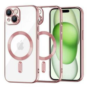 Husa MagSafe pentru Apple iPhone 15 Plus, Techsuit, Luxury Crystal, Roz imagine