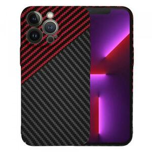 Husa pentru Apple iPhone 13 Pro, Techsuit, Carbonite FiberShell, Neagra Rosie imagine