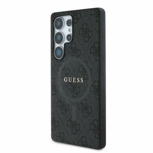 Husa Protectie Spate Guess PU Leather 4G Colored Ring, MagSafe, pentru Samsung Galaxy S25 Ultra (Negru) imagine