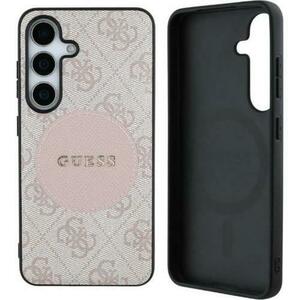 Husa Protectie Spate Guess 4G Round Patch Classic Logo, MagSafe, pentru Samsung Galaxy S25 Plus (Roz) imagine
