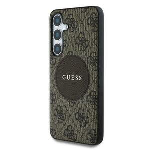 Husa Protectie Spate Guess 4G Round Patch Classic Logo MagSafe Samsung Galaxy S25 Plus (Maro) imagine