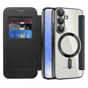 Husa MagSafe pentru Samsung Galaxy S25 S931, Techsui SmartMag Book (Negru) imagine