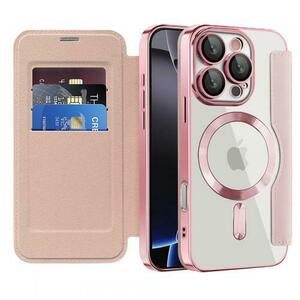 Husa MagSafe pentru Apple iPhone 16 Pro, Techsuit, SmartMag Book, Roz imagine