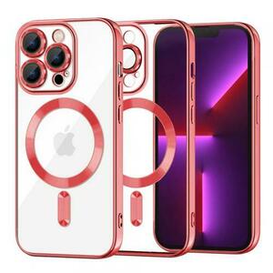 Husa MagSafe pentru Apple iPhone 13 Pro, Techsuit, Luxury Crystal, Rosie imagine