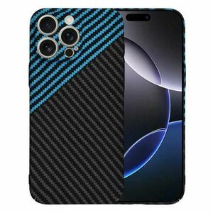 Husa pentru Apple iPhone 16 Pro Max, Techsuit, Carbonite FiberShell, Neagra Bleu imagine