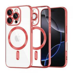 Husa MagSafe pentru Apple iPhone 16 Pro Max, Techsuit, Luxury Crystal, Rosie imagine