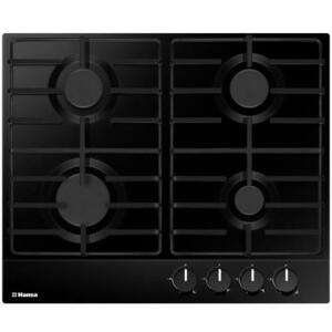 Plita incorporabila Hansa BHGS650103, Gaz, 4 Arzatoare, Aprindere electrica, 59 cm (Negru) imagine