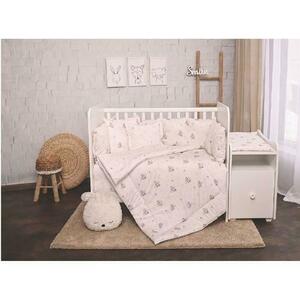 Set lenjerie pat 8 piese Lorelli Trend Blue Aeroplane, bumbac ranforce imagine