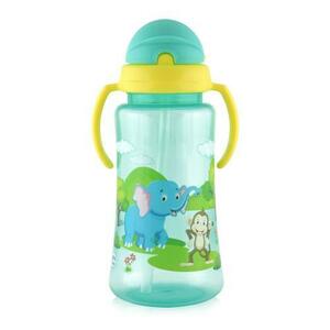 Cana LORELLI cu manere si pai moale, capac ergonomic, 12 luni+, 330 ml, Green imagine