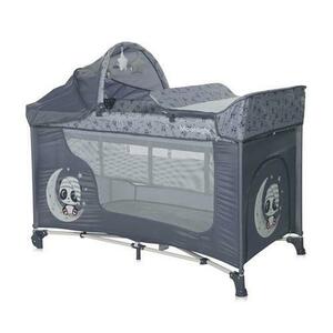 Patut Pliabil Lorelli Moonlight Plus Cool Grey Pandas, 2 Nivele, greutate maxima suportata15 Kg (Gri) imagine