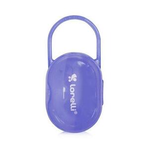 Suport transparent cu maner pentru 2 suzete sau tetine, Lorelli, Violet imagine