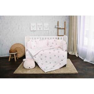 Set lenjerie patut 8 piese, Lorelli, 70x140 cm, bumbac ranforce, Blue Aeroplane imagine