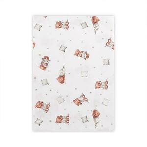 Cearceaf bumbac ranforce Lorelli Bears & Pillows Beige, 100 x 150 cm imagine