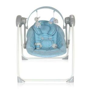 Leagan Lorelli Portofino Cameo Blue, electric si muzical, 5 viteze de leganare, 12 melodii, tetiera si husa detasabile, blocare a balansului, centura in 5 puncte, temporizator, arcada cu 2 jucarii de plus imagine