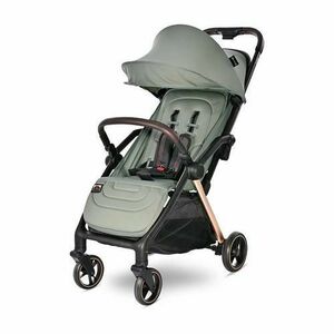 Carucior pentru nou-nascut autofold Lorelli Loret, ultra-light, 0 luni - 4 ani, pana la 22 kg, suspensii, pliere cu o singura mana, spatar reglabil in 4 pozitii, suport de picioare reglabil, Negru/Verde imagine