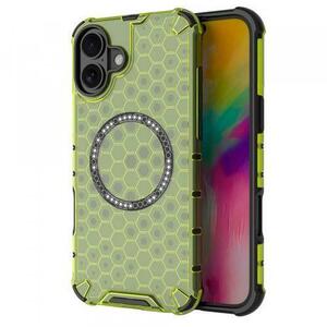 Husa MagSafe pentru Apple iPhone 16, Techsuit, HoneyComb Shield, Verde imagine
