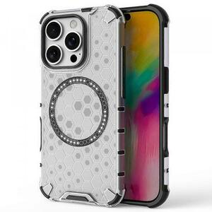 Husa MagSafe pentru Apple iPhone 16 Pro Max, Techsuit, HoneyComb Shield, Alba imagine