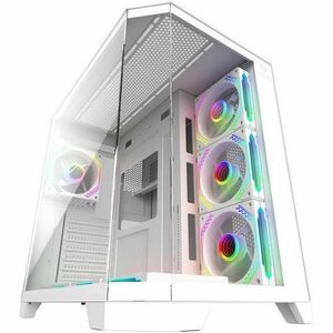Carcasa AQIRYS Titan ARGB, Middle Tower, Tempered glass, Alb imagine