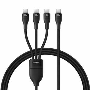Cablu Incarcare USB-C - 3 x USB-C Baseus Flash Series III 3in1 P10377503111-00, 100W, 1.5m, Negru imagine