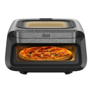 Cuptor cu aer cald iHunt Bro Pizza Air Fryer ULTRA FAST 3 in 1, 13 l, 2100 W, 18 programe, Control digital touch (Negru/Argintiu) imagine