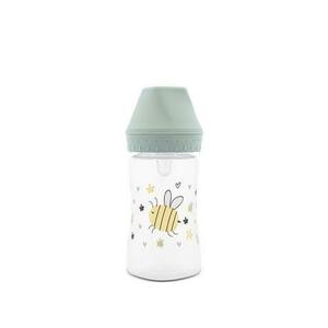 Biberon cu gat larg Lorelli My Friend Iceberg Green, tetina moale din silicon, 0 luni+, 250 ml imagine