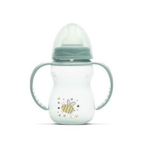 Biberon cu manere Lorelli My Friend Iceberg Green, tetina moale din silicon, 0 luni+, 250 ml imagine