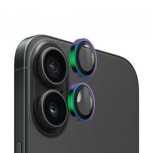 Folie de protectie Camera Spate Blueo Metal Frame pentru Apple iPhone 16 Plus / 16, Sticla Securizata (Multicolor) imagine