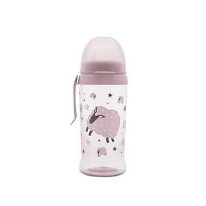 Biberon anticurgere Lorelli My Friend Mellow Rose, cu clips si tetina lata, protejeaza gingiile, 6 luni+, 360 ml imagine