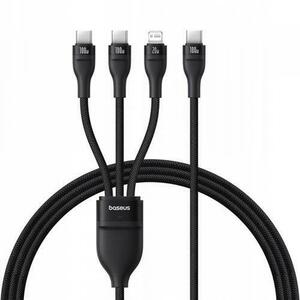 Cablu Incarcare USB-C - Lightning / 2 x USB-C Baseus Flash Series III 3in1 P10377502111-00, 100W, 1.5m, Negru imagine