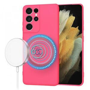 Husa MagSafe pentru Samsung Galaxy S21 Ultra 5G G998, Techsuit, SoftFlex, Roz Inchis imagine