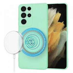 Husa MagSafe pentru Samsung Galaxy S21 Ultra 5G G998, Techsuit, SoftFlex, Verde Deschis imagine